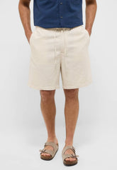 Męskie Szorty Mustang Style Linen Jogger Shorts Ecru 1016459 2014